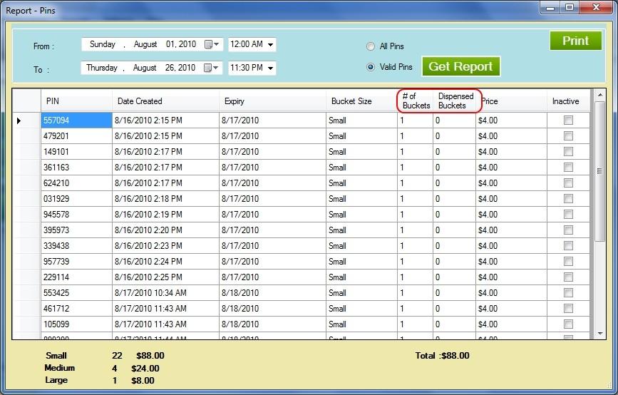 Once the desired report is selected, enter the start and end dates, then click the Get Report button.