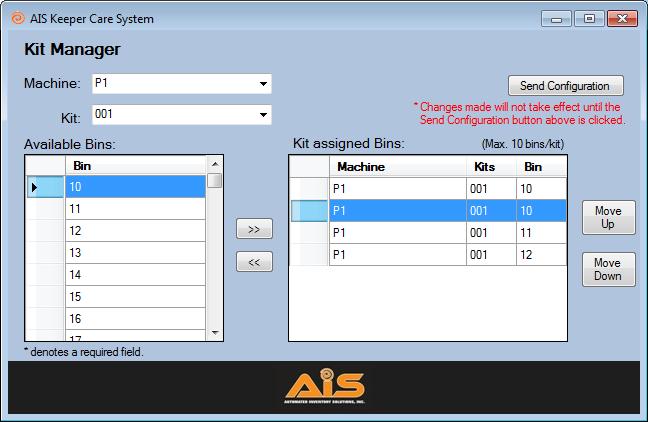 Keeper Care System Data Manager User Manual AIS 17 KIT MANAGER The Keeper Care system allows you to create a kit so multiple items can be vended in a single selection.