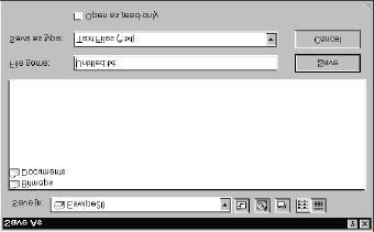 Save a File After you make changes to a file using E-swipe's text editor, you may want to save it. To save a new file, 1. From the File menu, select Save As. The Save As dialog window will appear. 2.
