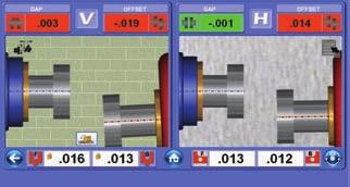 thermal growth values at the coupling or the feet to offset the alignment, and the motor graphics will update to show the effects.