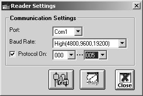 USER GUIDE Reader Status The Reader Status command is a communication testing tool. It helps you identify the current communication parameters in the reader.