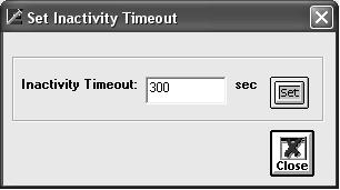USER GUIDE Set Inactivity Timeout The connect between the application and the reader will timeout when there is no data transferred after a set amount of time.