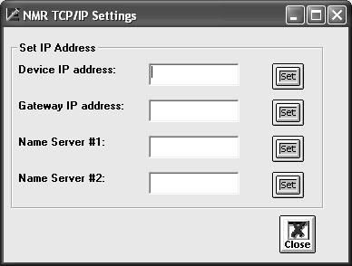 USER GUIDE Set Network Address This window allows you to change the network addresses such the IP address, gateway etc... From the TCP/IP menu, select Network Address.