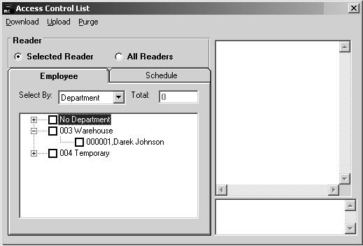 Access Control List An access control list is a list of employee IDs and their schedules. The STA/SA reader uses this list to verify the data as it is scanned in.