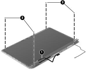 12. If it is necessary to replace the display panel: a. Detach the display panel cable (1) from the display enclosure.