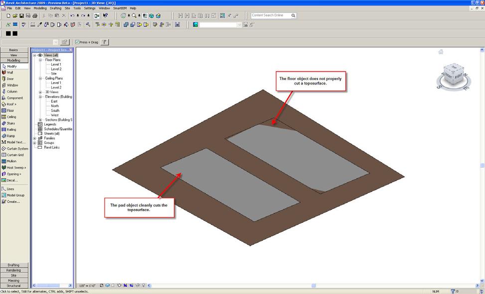 Using Building Pad Instead of Floor on Toposurfaces When working with Toposurfaces, make sure to use the Pad object rather than the floor object.