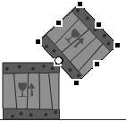 Balance one box on top of the other and add a line below to represent the floor (see right). 4 You are going to rotate the top box around the top corner of the bottom box.