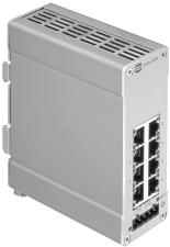 8-port, full managed for mounting onto top-hat mounting rail in control cabinets Managed IP 30 PROFINET compatible X EtherNet/IP compatible X Number of ports, Copper / 8x 10/100Base-T(X) / RJ45