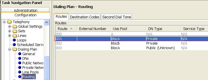 5.3. Dialing Plan Configuration This section describes how to configure the dialing plan, routes and pool that will be used by the Avaya BCM to communicate with the Avaya Aura Messaging. 5.3.1.