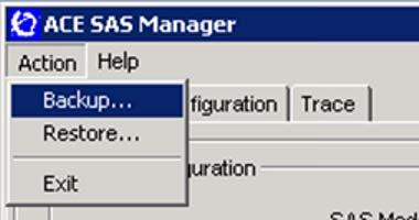- 57 - Backup and restore SAS backup Save the SAS backup file Restoring
