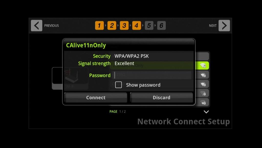 Wi-Fi button were pressed, the following screen will enumerate all available Wi-Fi AP. Select one of them and click it.