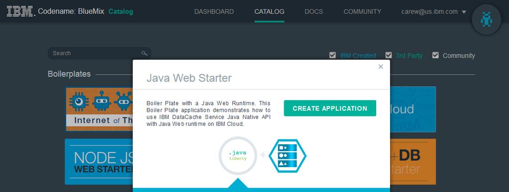 Figure 3 Java Web Starter popup Step 5 Name your application (hint: the host name defaults to the