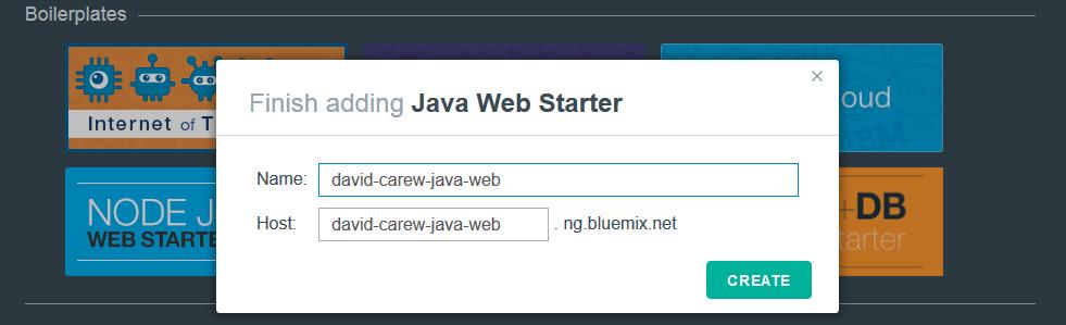 firstname-lastname-java-web ). Figure 4 Naming your application Step 6 Step 7 Click Create.