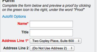 CUSTOMIZE ITEM (continued) MANAGING AUTOFILL CONTENT Using saved autofill content On the product ordering form, click Autofill Options The Autofill