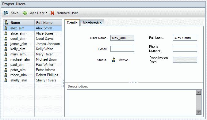 Chapter 16: Managing Users in a Project About Managing Users in a Project For each ALM project, you must select a list of valid users from the overall ALM users list.