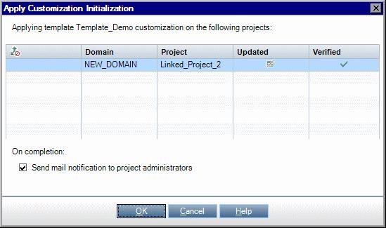 In the Project Customization window, in the left pane, click Cross Project Customization. The Cross Project Customization - Linked Projects page opens. 2.