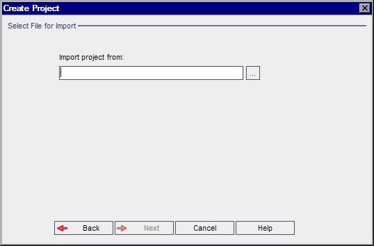 Chapter 2: Creating Projects 4. Click the browse button to the right of the Import project from box to locate the project that you want to import. The Open dialog box opens. 5.