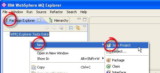 9. Right click anywhere in the Package Explorer white space and select New -> Java Project.