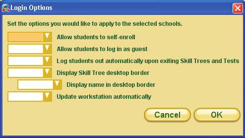 A screen appears, showing a list of Skill Trees licensed to that school, as well as any shared assessments (Orchard for Your State only). 3 Click Done to return to the Schools tab.