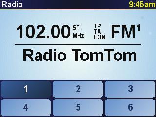 7. Using the car stereo Using the car stereo Switching to audio Using the radio To use your TomTom to control your car stereo, press the Screen button.