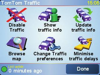 15. Traffic information Traffic information You can get traffic information in two ways: From TomTom Traffic From the Traffic Message Channel (TMC) Note: TMC traffic information is not available when