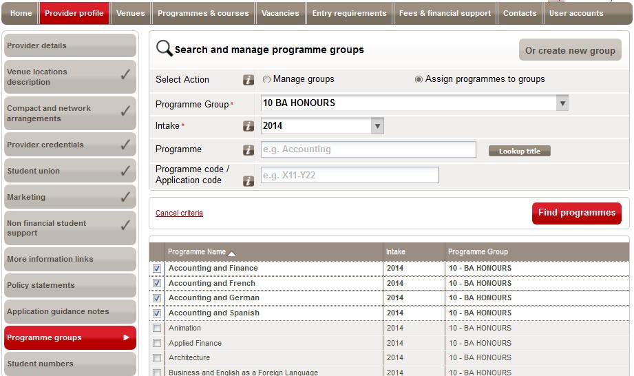 6. In the Move programmes section select the Programme group you want to move these programmes. 3.1.11.