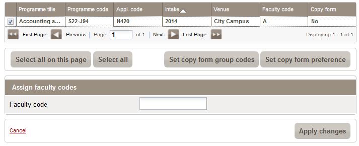 3.2.3.2 Set copy form preference To set copy form preference: 1. Search for programmes as per Section 3.2.3.1 step 1-2. 2.