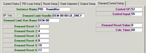If the reset function is enabled, the active control setpoint is adjusted between the Minimum Reset Value and the Maximum Reset Value as the Reset Input goes from Minimum Reset Input to Maximum Reset