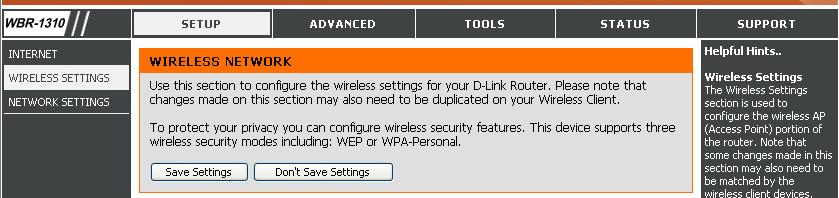 Step 2. Change the SSID name and disable SSID broadcast.