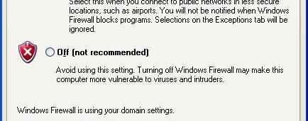 Enable the windows firewall whenever you are working
