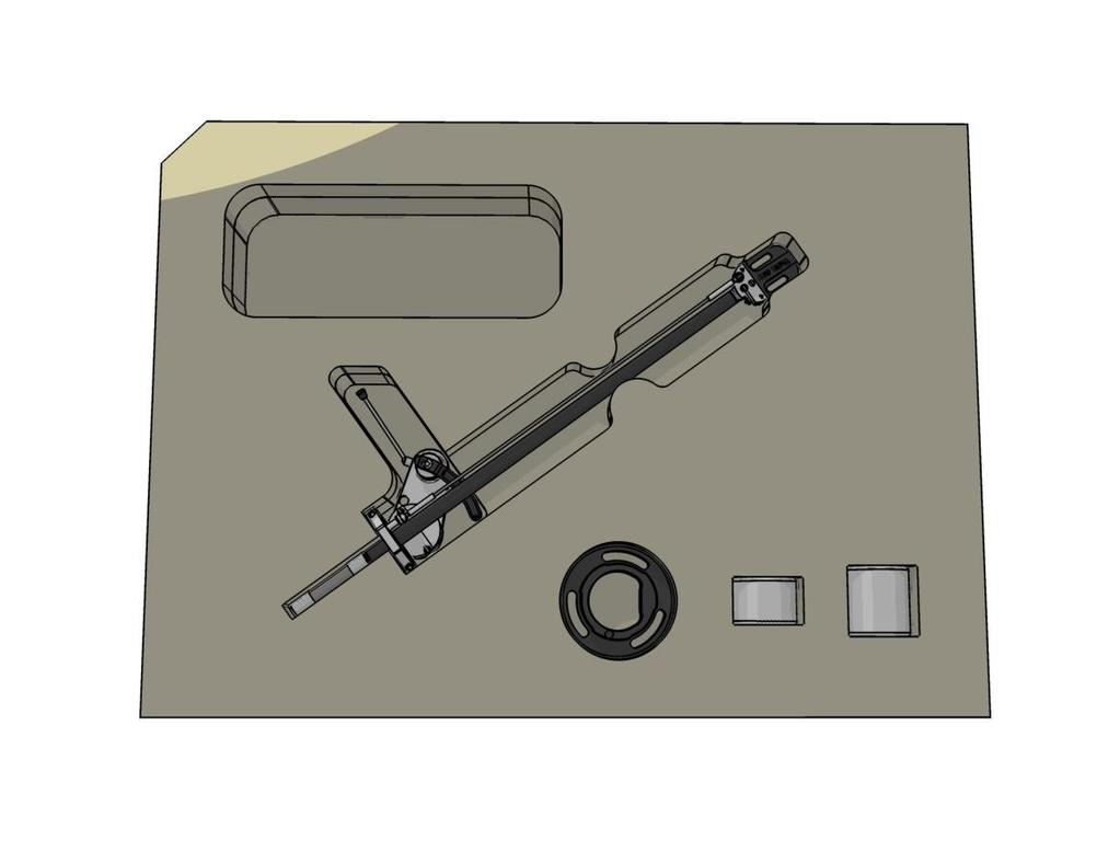 1) Content 1) Positioning device Please open the packaging and take out the tool-box placed on top, containing: 1) Postitioning device to install the tonearm on your turntable and to adjust the