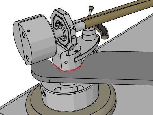Clamping-piece 2 3) Set the positioning-device on the spindle of the turntable s platter.