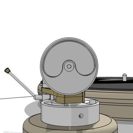 2) Carefully attach the counter-weight-assembly to the main tonearm unit. Move towards the cartridge to lower the tracking force.