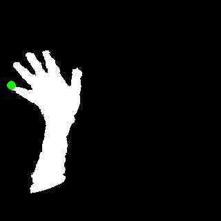 Hand Recognition In the first step the hand is extracted from the color and depth data provided by the Kinect. Calibration information is used to obtain a set of 3D points X i from the depth data.