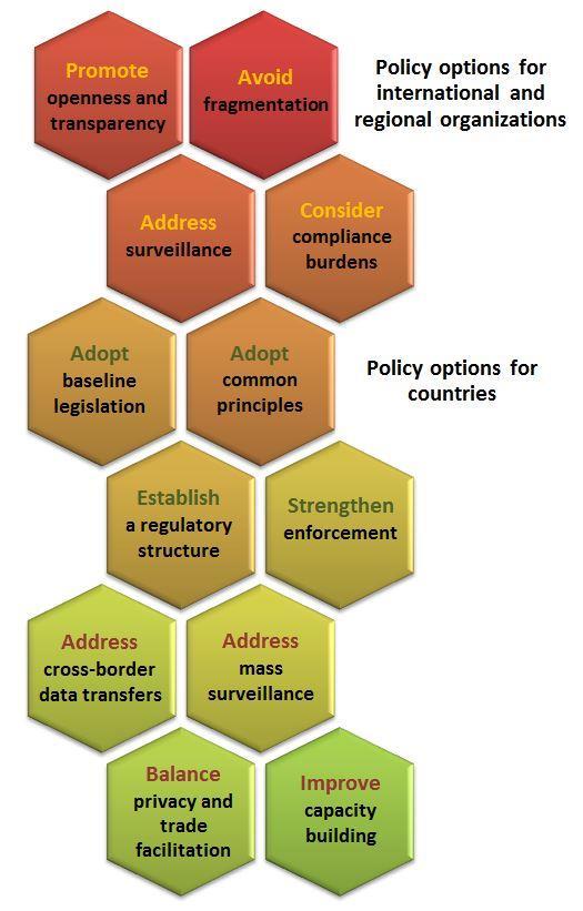 Selected Policy Options Adopt baseline legislation based on common principles Address gaps in global coverage and avoid fragmentation Adopt protection that does not unnecessarily hamper trade and