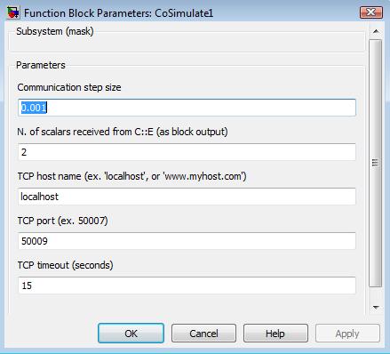 Example Set parameters in