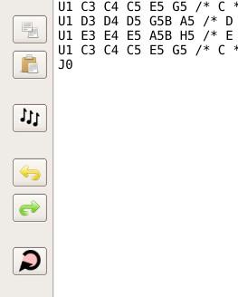2.2. Using the «Edit A» In the «Edit A» editor you can write and edit songs and scores in the native format of MIDI Player Pro.
