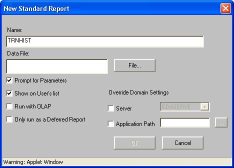Report Assistant is an HTML-based graphical tool that enables you to select a data source, specify any sorting or grouping information, and display the report in your browser or another desktop
