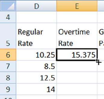 Getting the Overtime Rate In this step, we will calculate the Overtime Rate.