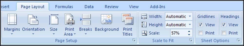 Making Your Data Fit on a Page For large spreadsheets, there are no viable options to print all data on a single page; however, if just a few
