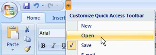 To Remove Buttons from the Quick Access Toolbar 1. Right click the button to be removed. 2. Select Remove from Quick Access Toolbar.