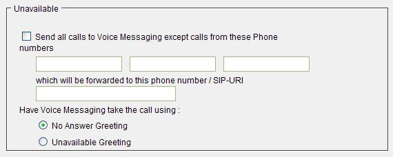 Otherwise, when your status is Busy, all incoming calls are forwarded to your voice mail. If this number is not one assigned to the group, type the complete number: +<country code> <national number>.