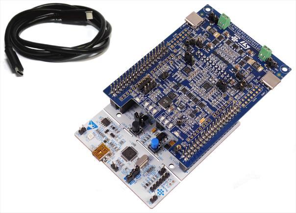 0) Features 32-bit ARM Cortex -M0-based microcontroller STM32F072RB with 128 kb Flash and 16 kb SRAM Dual ports solution based on Certified USB Type-C port controller STUSB1602, featuring: Type-C FSM