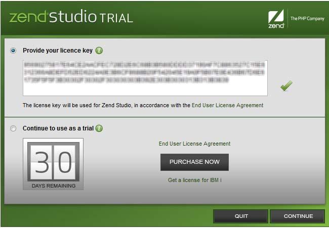 Install and Upgrade Guide License Registration Once Zend Studio is installed, all its features will be available for a 30 day trial.