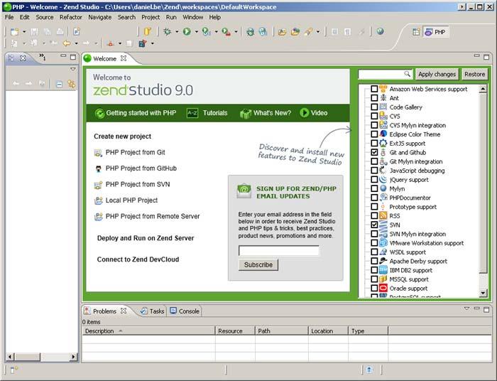 Installation and Upgrade Guide 10. Click Finish to exit the installation process. Zend Studio launches with the Welcome screen open. 11.