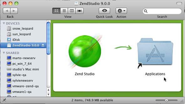 Install and Upgrade Guide Installing Zend Studio on Mac OS X To install Zend Studio on Mac OS X: