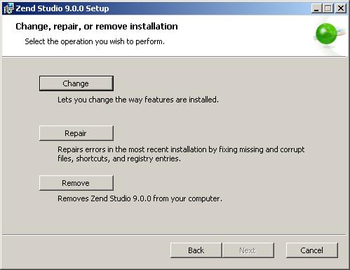 Install and Upgrade Guide b. Click Next. The Change, repair, or remove installation screen opens. c.