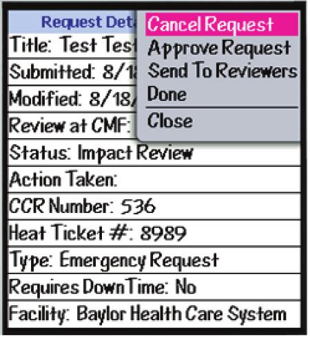 The director can also forward the change request to someone else for review.