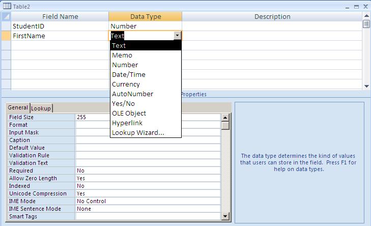 Enter data Enter data directly into tables Can modify in Design