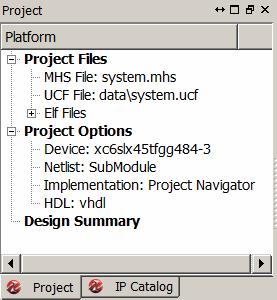The XPS Software Project Tab The Project Tab, shown in Figure 3-2, contains information on the current
